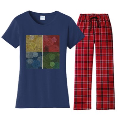 Circles In Squares Women's Flannel Pajama Set