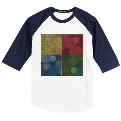 Circles In Squares Baseball Sleeve Shirt