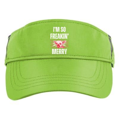 Christmas IM So Freaking Merry Scary Chihuahua Dog Gift Adult Drive Performance Visor