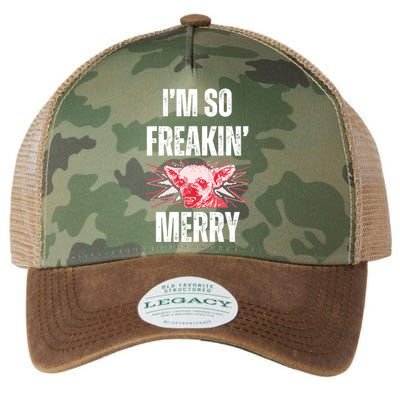 Christmas IM So Freaking Merry Scary Chihuahua Dog Gift Legacy Tie Dye Trucker Hat