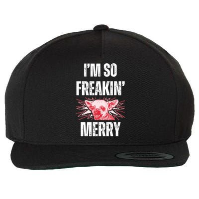 Christmas IM So Freaking Merry Scary Chihuahua Dog Gift Wool Snapback Cap