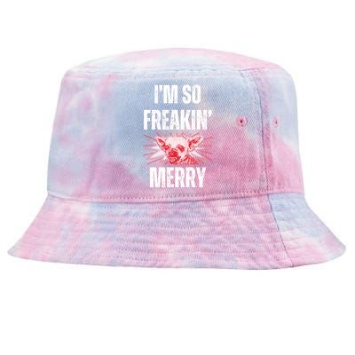 Christmas IM So Freaking Merry Scary Chihuahua Dog Gift Tie-Dyed Bucket Hat