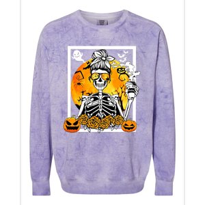 Coffee Ing Skeleton Lazy Diy Halloween Costume Meaningful Gift Colorblast Crewneck Sweatshirt