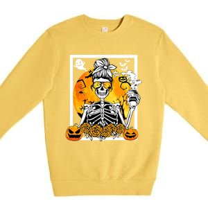 Coffee Ing Skeleton Lazy Diy Halloween Costume Meaningful Gift Premium Crewneck Sweatshirt