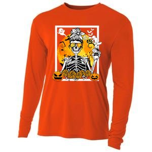 Coffee Ing Skeleton Lazy Diy Halloween Costume Meaningful Gift Cooling Performance Long Sleeve Crew