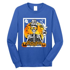 Coffee Ing Skeleton Lazy Diy Halloween Costume Meaningful Gift Long Sleeve Shirt