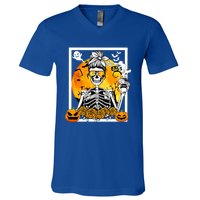 Coffee Ing Skeleton Lazy Diy Halloween Costume Meaningful Gift V-Neck T-Shirt