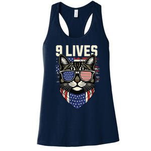 Cat In Suite With Trump Hair Nine Lives Women's Racerback Tank