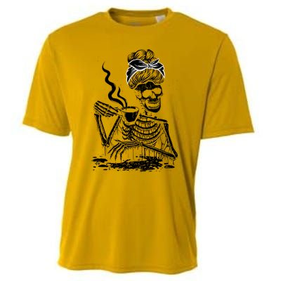 Coffee Ing Skeleton Lazy Diy Halloween Costume Gift Cooling Performance Crew T-Shirt