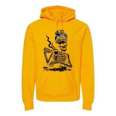 Coffee Ing Skeleton Lazy Diy Halloween Costume Gift Premium Hoodie