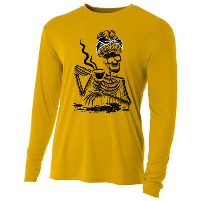 Coffee Ing Skeleton Lazy Diy Halloween Costume Gift Cooling Performance Long Sleeve Crew