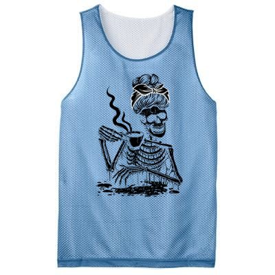 Coffee Ing Skeleton Lazy Diy Halloween Costume Gift Mesh Reversible Basketball Jersey Tank