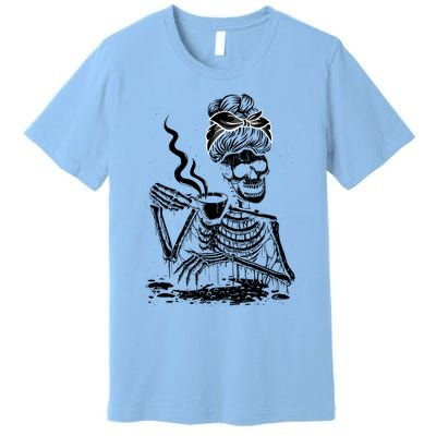 Coffee Ing Skeleton Lazy Diy Halloween Costume Gift Premium T-Shirt