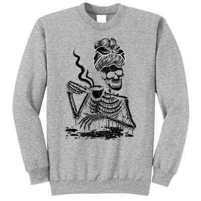 Coffee Ing Skeleton Lazy Diy Halloween Costume Gift Sweatshirt