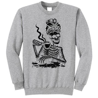 Coffee Ing Skeleton Lazy Diy Halloween Costume Gift Tall Sweatshirt