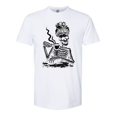 Coffee Ing Skeleton Lazy Diy Halloween Costume Gift Softstyle CVC T-Shirt