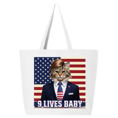 Cat In Suite With Trump Hair American Flag Nine Lives Baby 25L Jumbo Tote