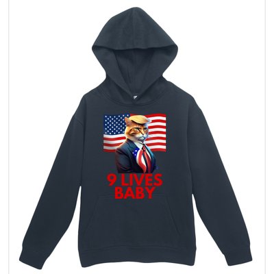 Cat In Suite With Trump Hair American Flag Nine Lives Baby Urban Pullover Hoodie