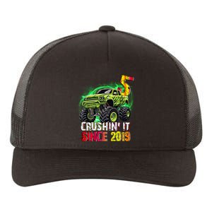 Crushin It Since 2019 5 Year Old Monster Truck Yupoong Adult 5-Panel Trucker Hat