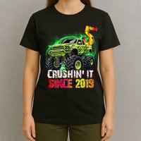 Crushin It Since 2019 5 Year Old Monster Truck T-Shirt