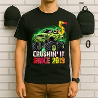 Crushin It Since 2019 5 Year Old Monster Truck T-Shirt