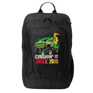 Crushin It Since 2019 5 Year Old Monster Truck City Backpack