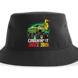 Crushin It Since 2019 5 Year Old Monster Truck Sustainable Bucket Hat