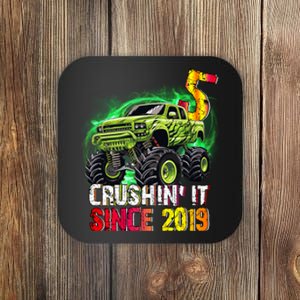 Crushin It Since 2019 5 Year Old Monster Truck Coaster