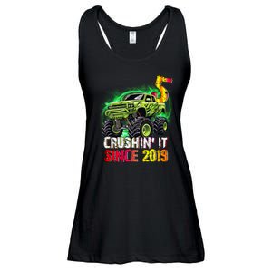 Crushin It Since 2019 5 Year Old Monster Truck Ladies Essential Flowy Tank