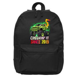 Crushin It Since 2019 5 Year Old Monster Truck 16 in Basic Backpack