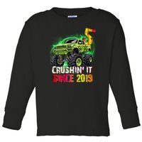 Crushin It Since 2019 5 Year Old Monster Truck Toddler Long Sleeve Shirt