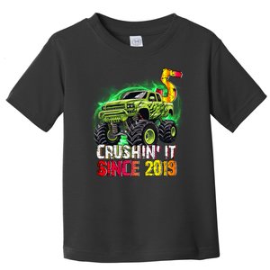 Crushin It Since 2019 5 Year Old Monster Truck Toddler T-Shirt