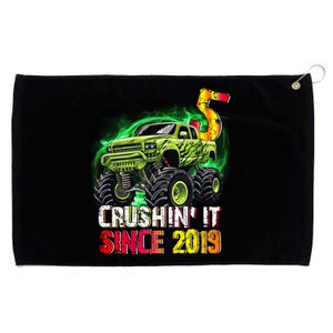 Crushin It Since 2019 5 Year Old Monster Truck Grommeted Golf Towel