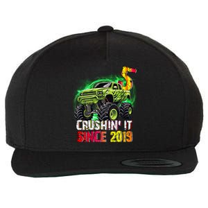 Crushin It Since 2019 5 Year Old Monster Truck Wool Snapback Cap