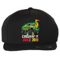 Crushin It Since 2019 5 Year Old Monster Truck Wool Snapback Cap