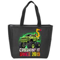 Crushin It Since 2019 5 Year Old Monster Truck Zip Tote Bag