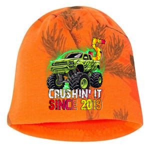 Crushin It Since 2019 5 Year Old Monster Truck Kati - Camo Knit Beanie