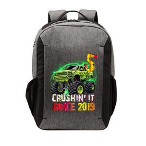 Crushin It Since 2019 5 Year Old Monster Truck Vector Backpack