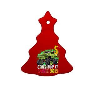 Crushin It Since 2019 5 Year Old Monster Truck Ceramic Tree Ornament