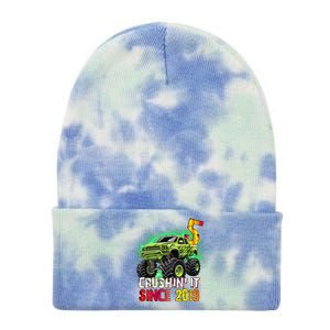 Crushin It Since 2019 5 Year Old Monster Truck Tie Dye 12in Knit Beanie