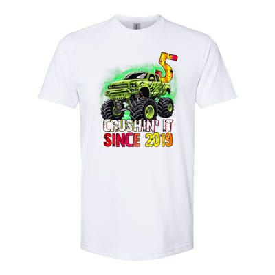 Crushin It Since 2019 5 Year Old Monster Truck Softstyle CVC T-Shirt