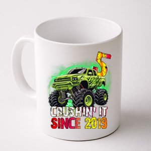 Crushin It Since 2019 5 Year Old Monster Truck Coffee Mug