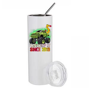 Crushin It Since 2019 5 Year Old Monster Truck Stainless Steel Tumbler