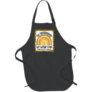 Childhood In September We Wear Gold Rainbow Childhood Cancer Full-Length Apron With Pockets