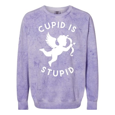 Cupid Is Stupid Anti Valentine Colorblast Crewneck Sweatshirt