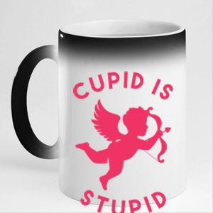 Cupid Is Stupid Anti Valentine 11oz Black Color Changing Mug