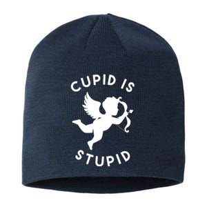 Cupid Is Stupid Anti Valentine Sustainable Beanie