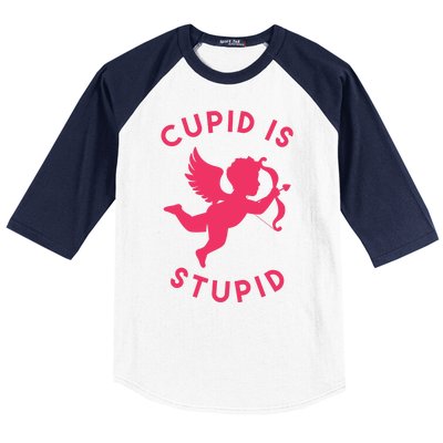 Cupid Is Stupid Anti Valentine Baseball Sleeve Shirt