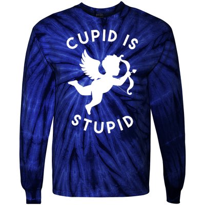 Cupid Is Stupid Anti Valentine Tie-Dye Long Sleeve Shirt