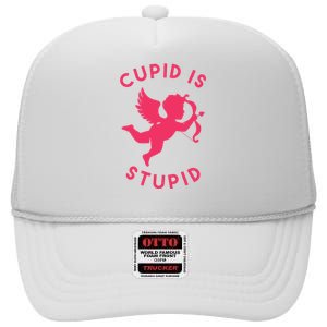 Cupid Is Stupid Anti Valentine High Crown Mesh Back Trucker Hat